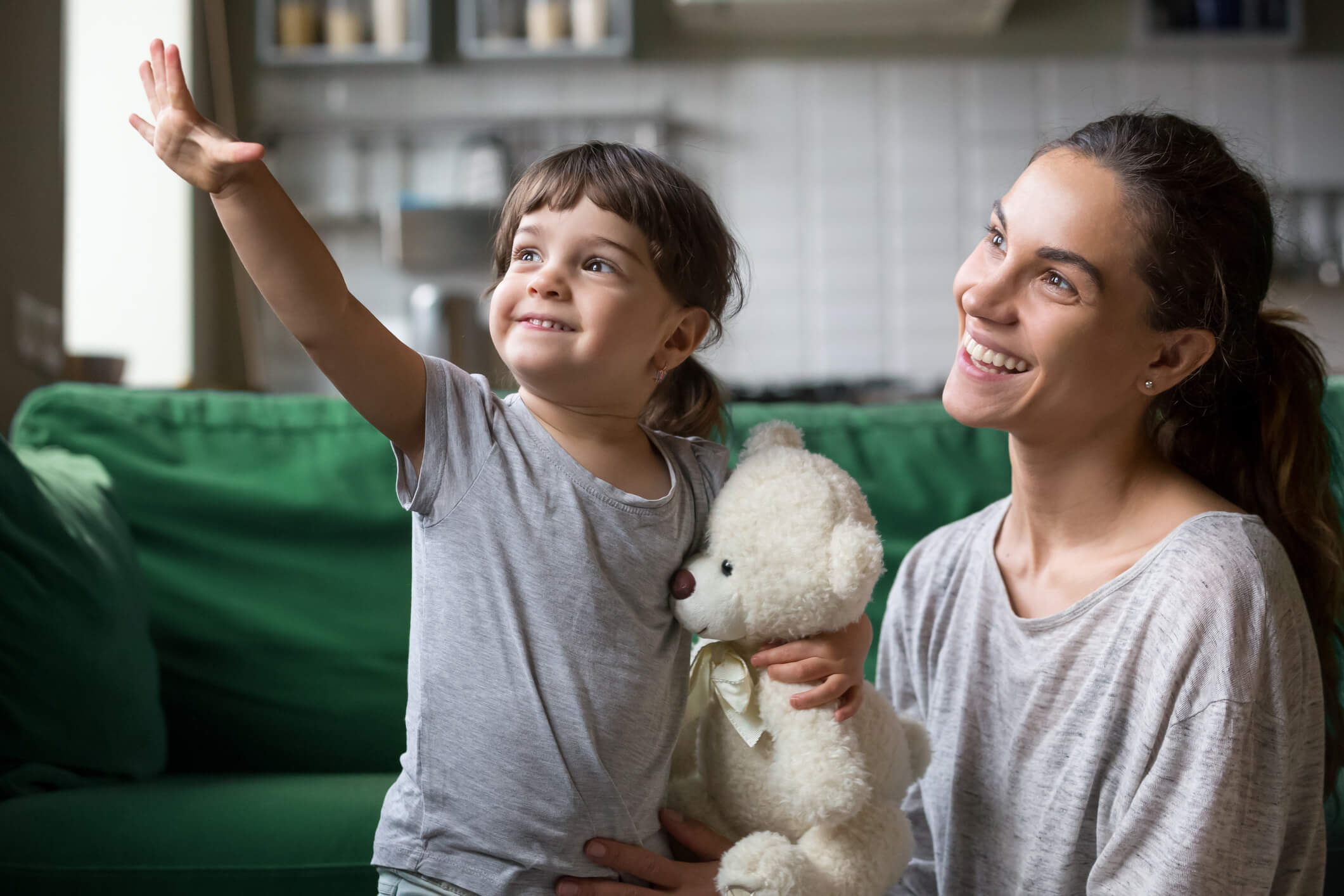 mother and daughter looking toward good future
