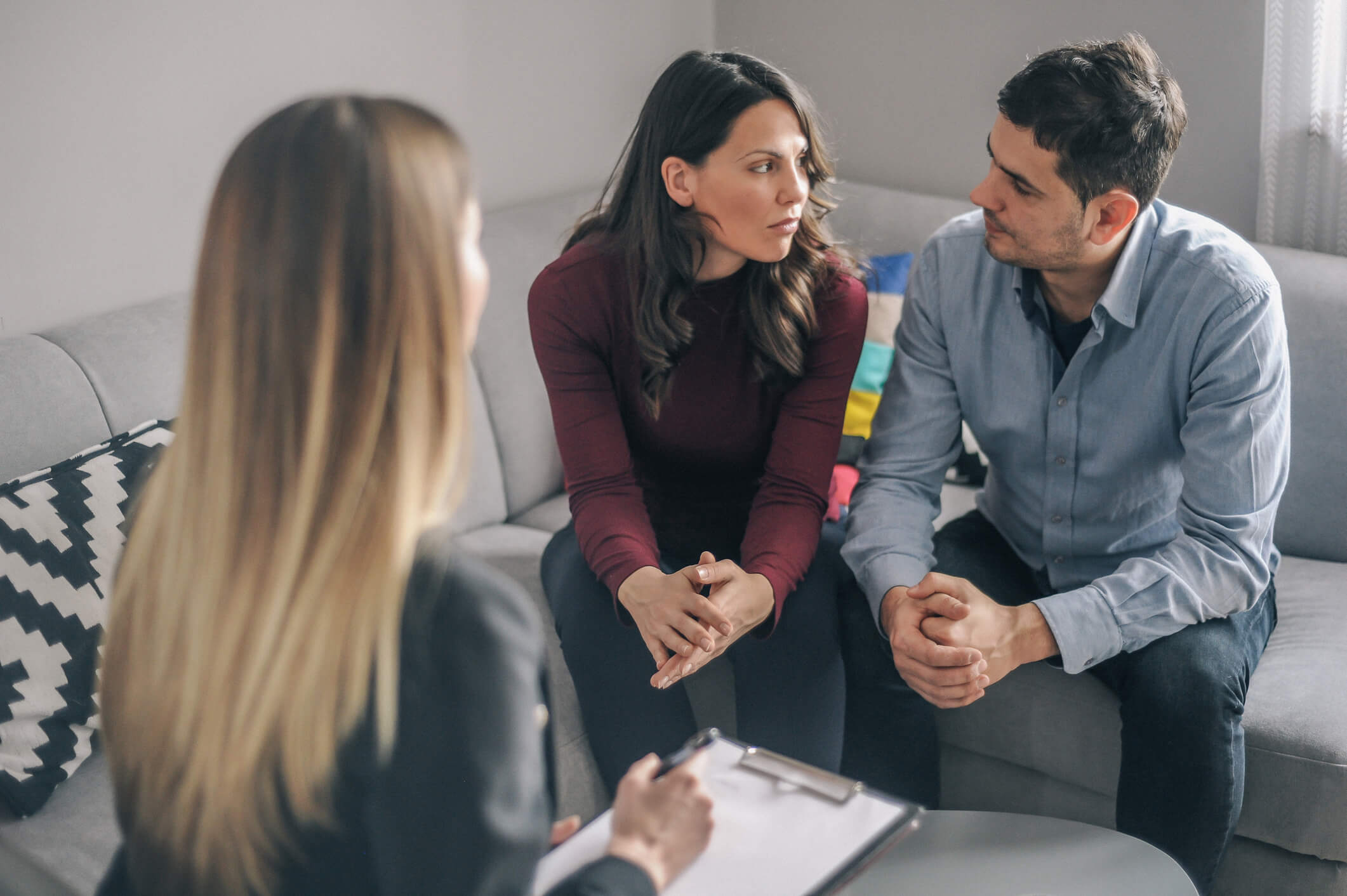 family talking to an advisor