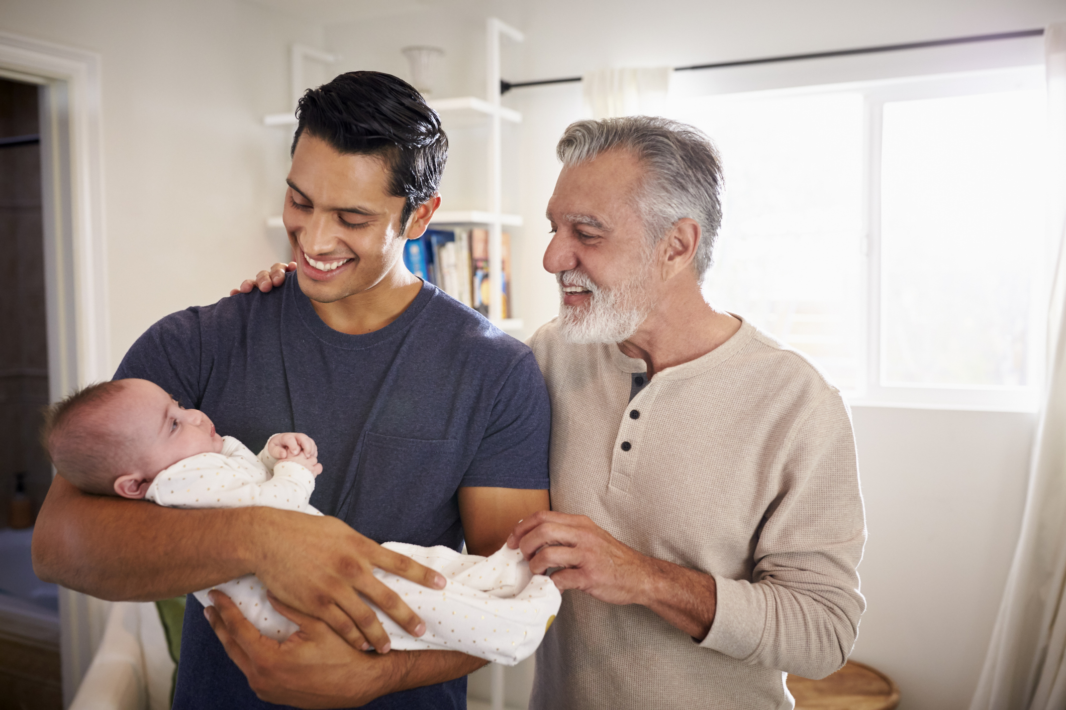 Dad and Grandfather with baby